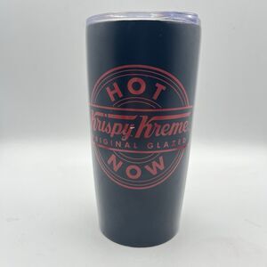 Krispy Kreme Doughnuts Black Travel Tumbler Red Logo, Letters & Lid 20 Oz.